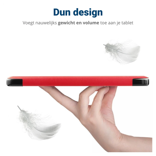 Lenovo Tab M10 Gen 4 (2025) Hoes Tri-Fold Book Case met Standaard Rood afbeelding 7