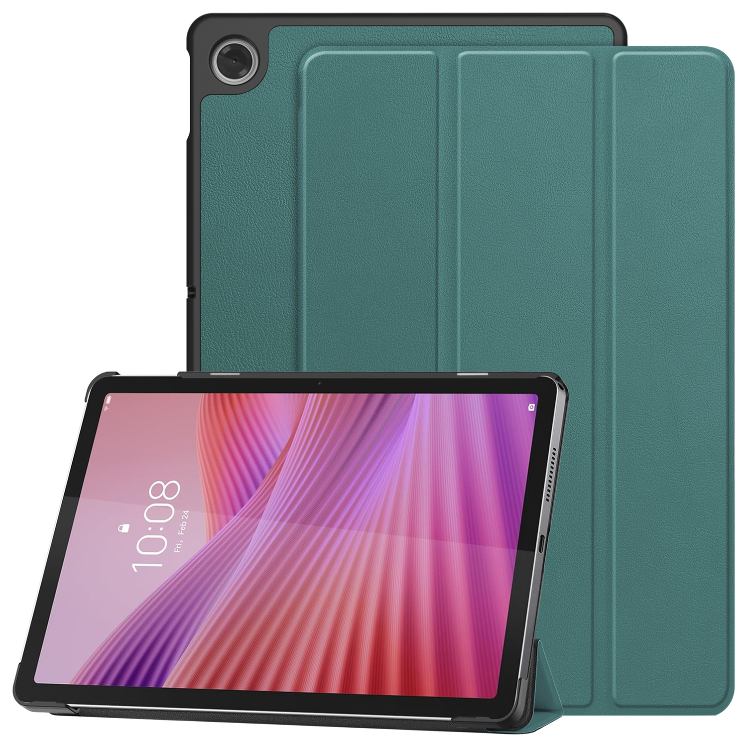 Lenovo Tab M10 Gen 4 (2025) Hoes Tri-Fold Book Case met Standaard Groen afbeelding 1