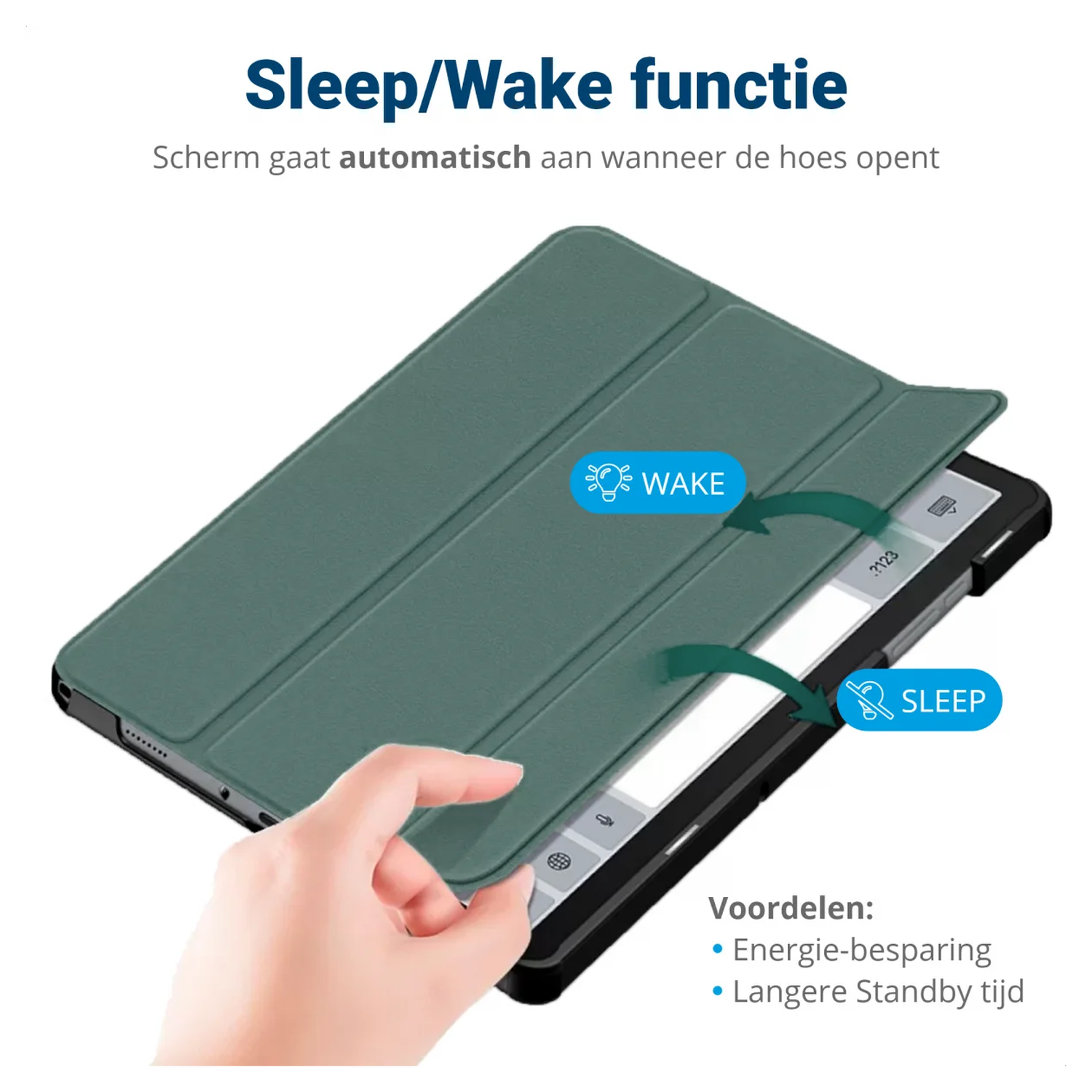Lenovo Tab M10 Gen 4 (2025) Hoes Tri-Fold Book Case met Standaard Groen afbeelding 3
