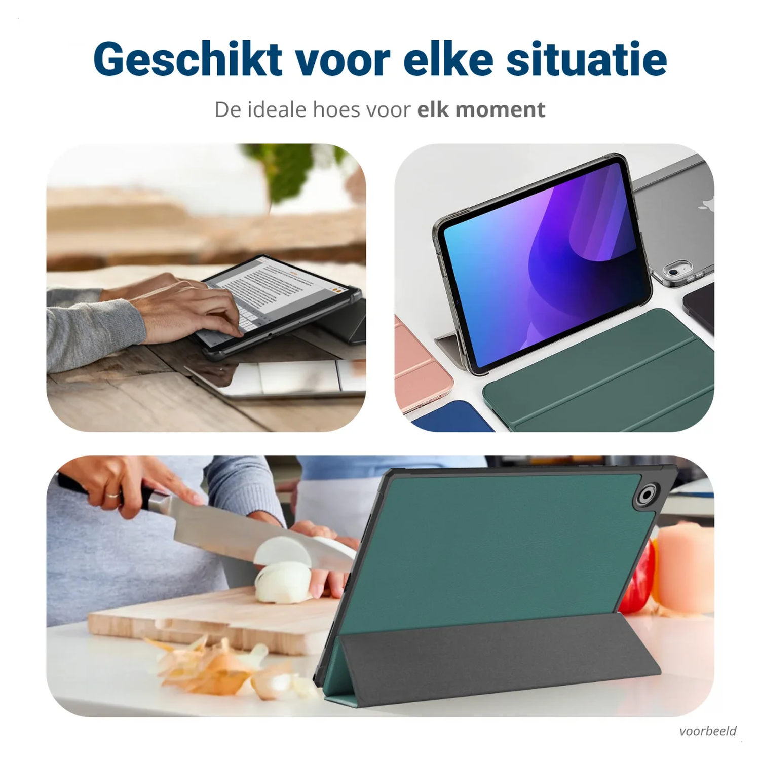 Lenovo Tab M10 Gen 4 (2025) Hoes Tri-Fold Book Case met Standaard Groen afbeelding 5