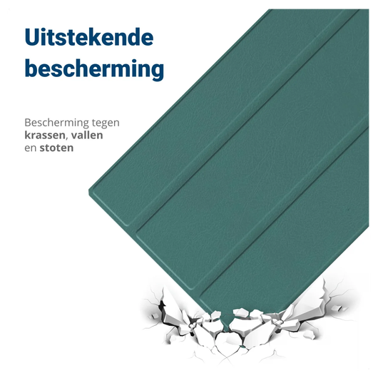 Lenovo Tab M10 Gen 4 (2025) Hoes Tri-Fold Book Case met Standaard Groen afbeelding 2