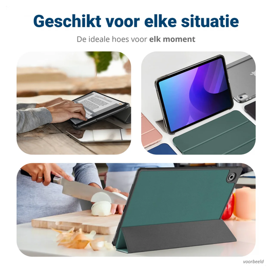 Lenovo Tab M10 Gen 4 (2025) Hoes Tri-Fold Book Case met Standaard Groen afbeelding 5