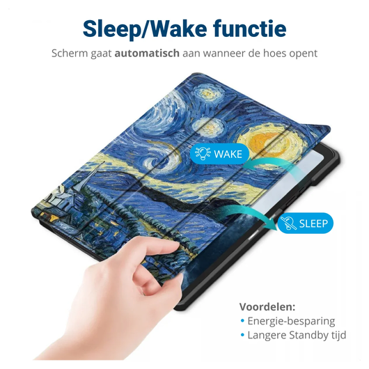 Lenovo Tab M10 Gen 4 (2025) Hoes Tri-Fold Book Case met Standaard Sterrennacht afbeelding 3