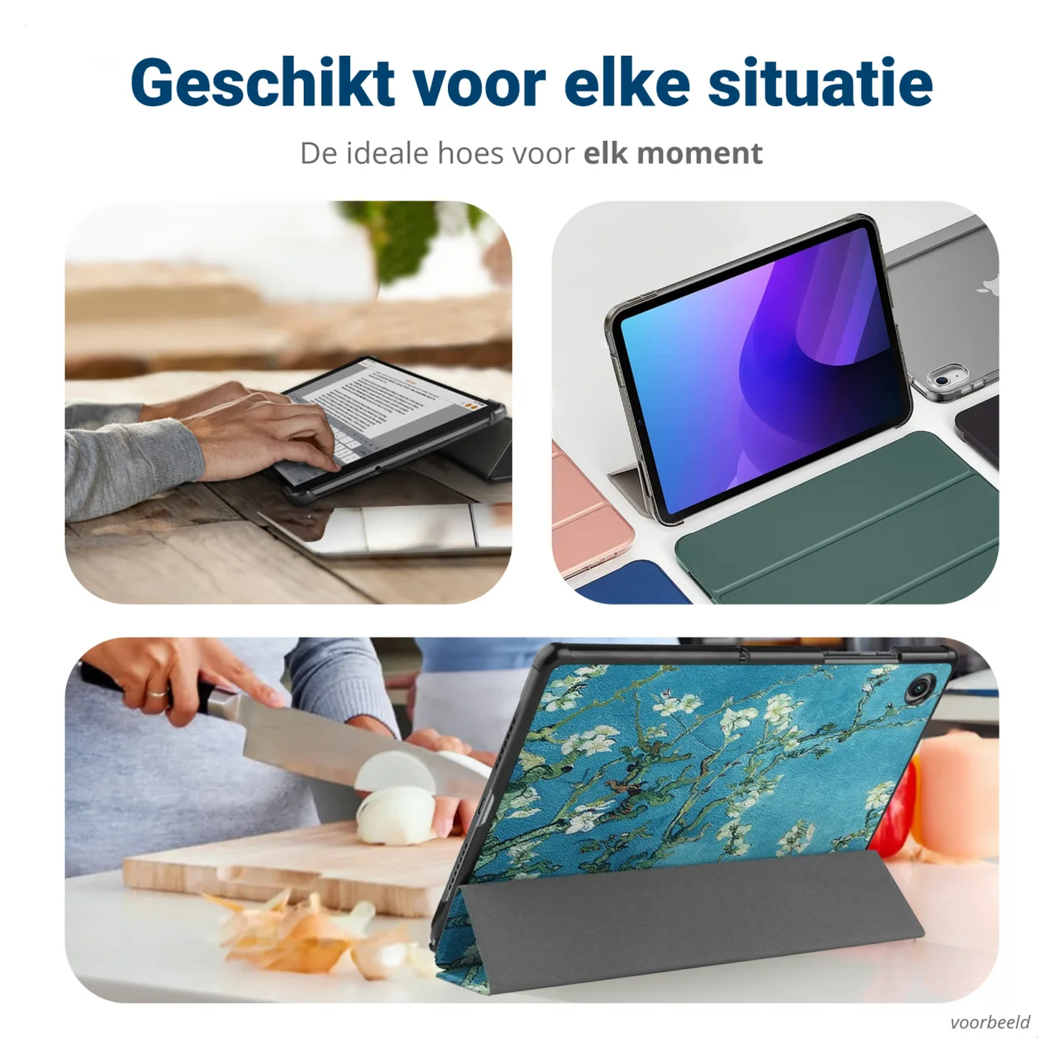 Lenovo Tab M10 Gen 4 (2025) Hoes Tri-Fold Book Case met Standaard Blossom afbeelding 6