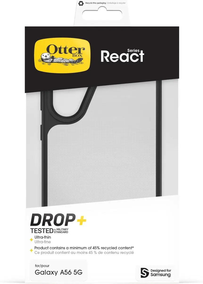 OtterBox React Samsung Galaxy A56 Hoesje Back Cover Transparant Zwart afbeelding 4