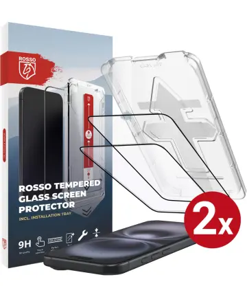 Rosso Apple iPhone 16 Plus Tempered Glass met Installatietray (2-Pack) Screen Protectors