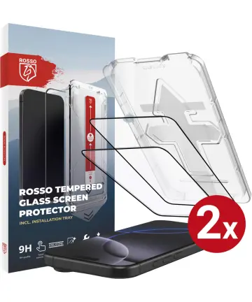 Rosso Apple iPhone 16 Pro Max Tempered Glass Installatietray (2-Pack) Screen Protectors