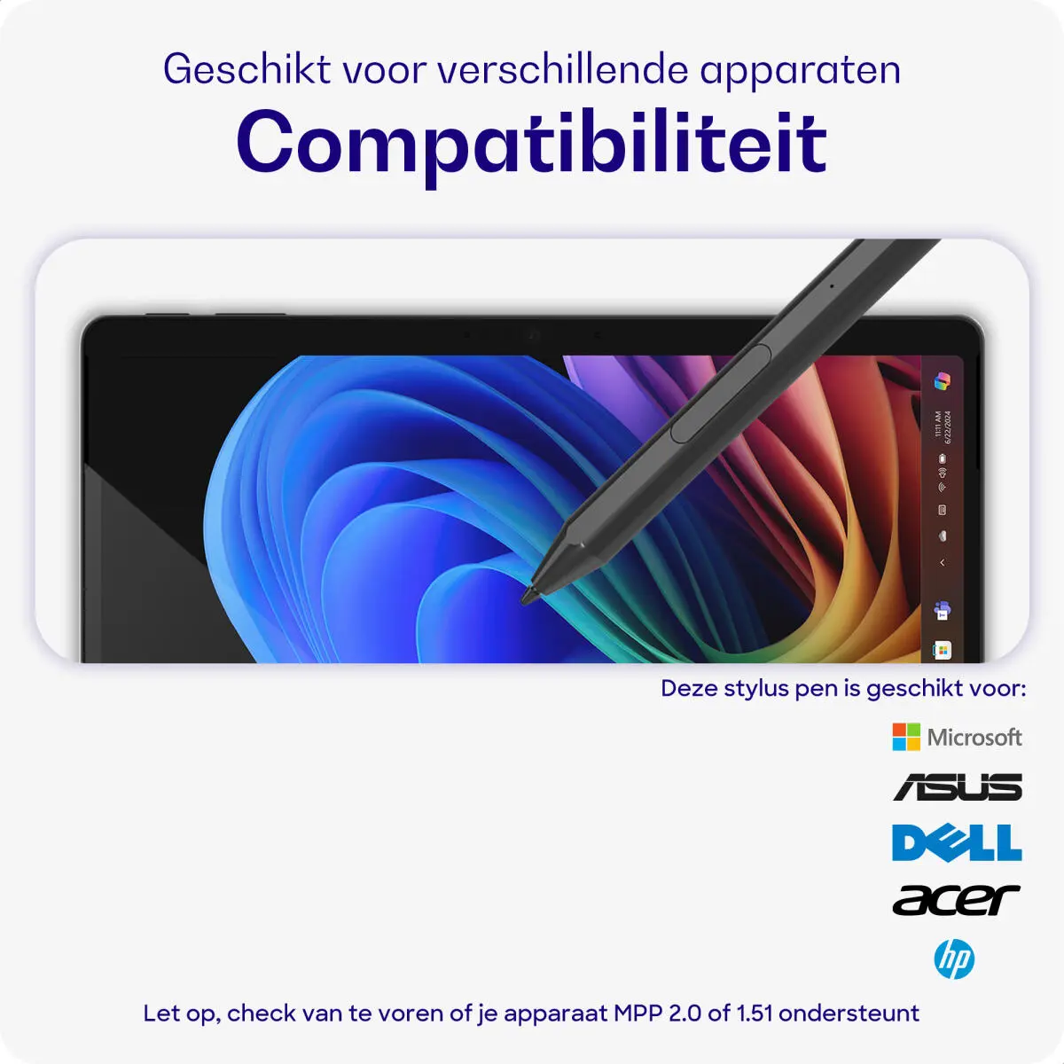 Buddi Aide MPP Stylus Pen voor Microsoft /HP/Asus/Acer/Dell Zwart afbeelding 4