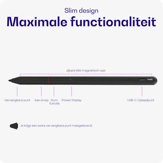 Buddi Aide MPP Stylus Pen voor Microsoft /HP/Asus/Acer/Dell Zwart afbeelding 2