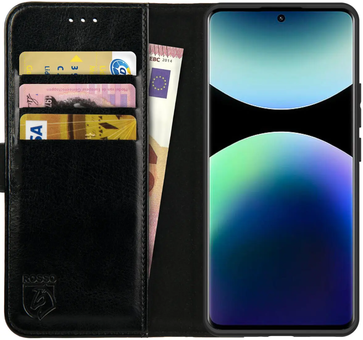 Rosso Element Xiaomi Redmi Note 14 Pro Plus Hoesje Book Case Wallet Zwart afbeelding 1
