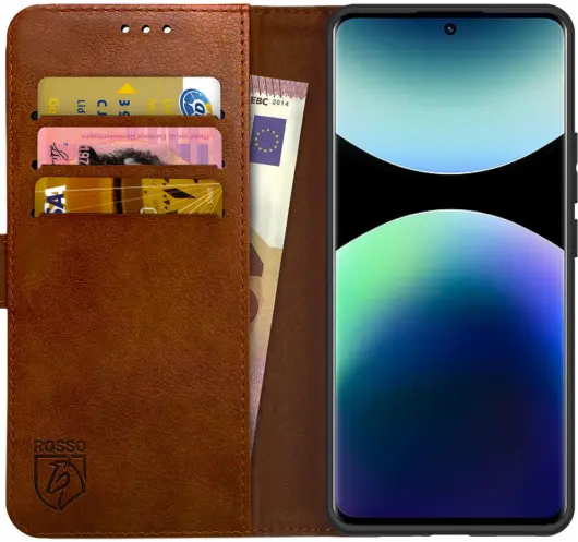 Rosso Element Xiaomi Redmi Note 14 Pro Plus Hoesje Book Case Wallet Bruin afbeelding 1