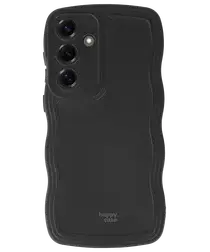 HappyCase Wavy Samsung Galaxy S25 Hoesje TPU Back Cover Zwart afbeelding