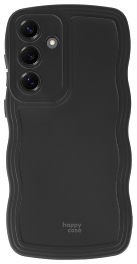 HappyCase Wavy Samsung Galaxy S25 Hoesje TPU Back Cover Zwart afbeelding 1