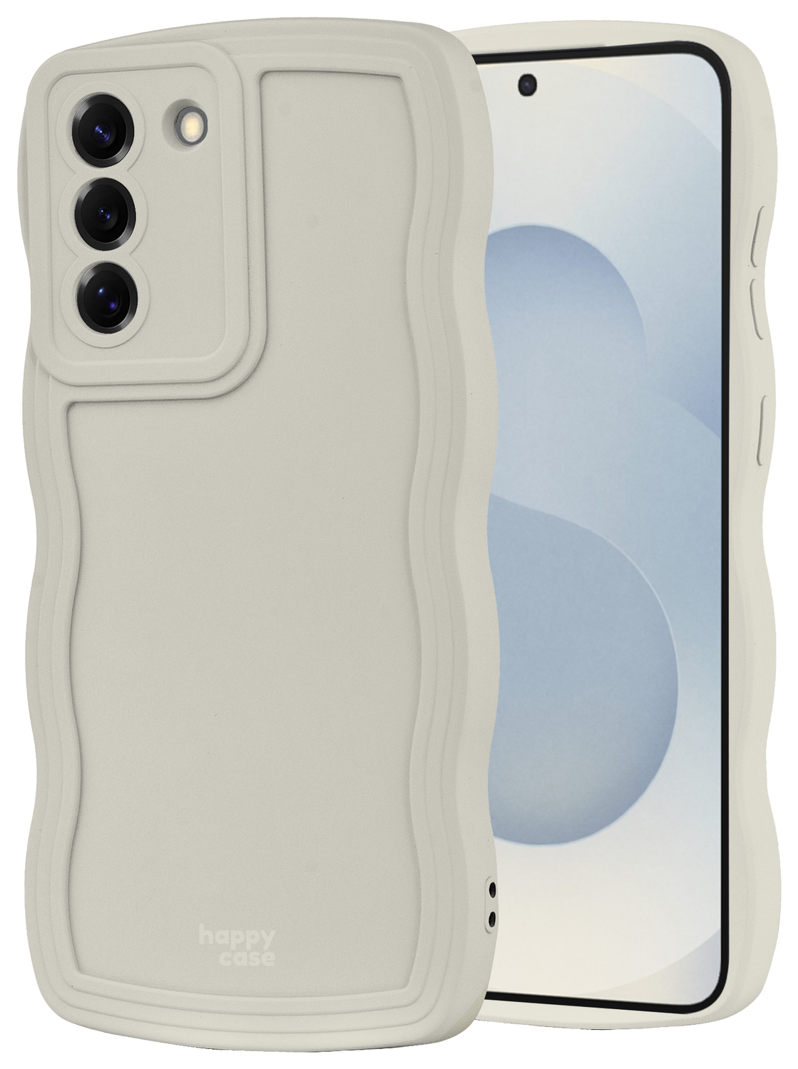 HappyCase Wavy Samsung Galaxy S25 Hoesje TPU Back Cover Beige afbeelding 9
