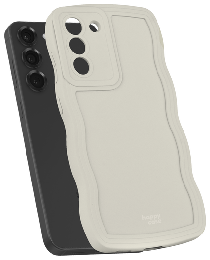 HappyCase Wavy Samsung Galaxy S25 Hoesje TPU Back Cover Beige afbeelding 8