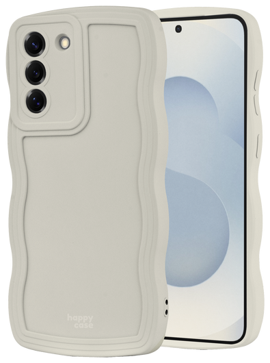 HappyCase Wavy Samsung Galaxy S25 Hoesje TPU Back Cover Beige afbeelding 9