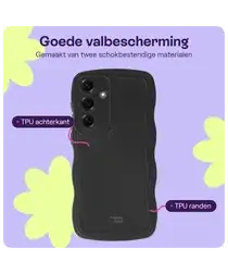 HappyCase Wavy Samsung Galaxy S25 Plus Hoesje TPU Back Cover Zwart afbeelding
