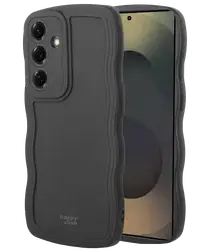 HappyCase Wavy Samsung Galaxy S25 Plus Hoesje TPU Back Cover Zwart afbeelding