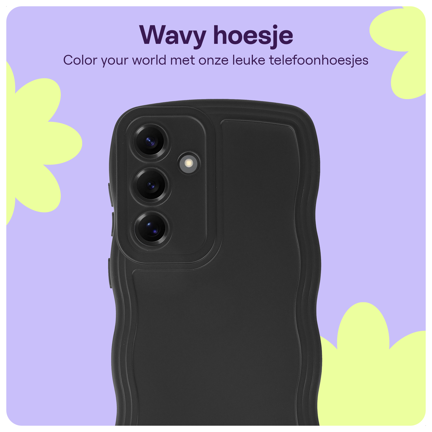 HappyCase Wavy Samsung Galaxy S25 Plus Hoesje TPU Back Cover Zwart afbeelding 3