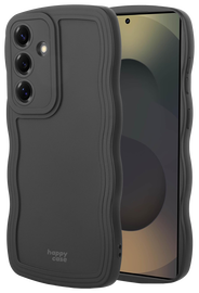 HappyCase Wavy Samsung Galaxy S25 Plus Hoesje TPU Back Cover Zwart