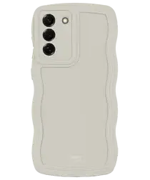 HappyCase Wavy Samsung Galaxy S25 Plus Hoesje TPU Back Cover Beige afbeelding