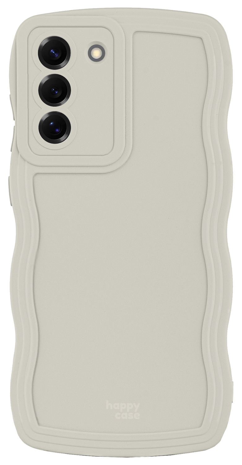 HappyCase Wavy Samsung Galaxy S25 Plus Hoesje TPU Back Cover Beige afbeelding 1