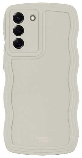 HappyCase Wavy Samsung Galaxy S25 Plus Hoesje TPU Back Cover Beige afbeelding 1