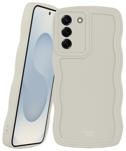 HappyCase Wavy Samsung Galaxy S25 Plus Hoesje TPU Back Cover Beige afbeelding 11