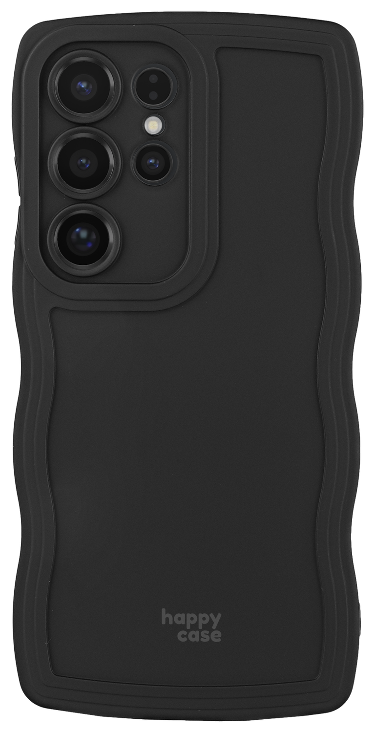 HappyCase Wavy Samsung Galaxy S25 Ultra Hoesje TPU Back Cover Zwart afbeelding 1