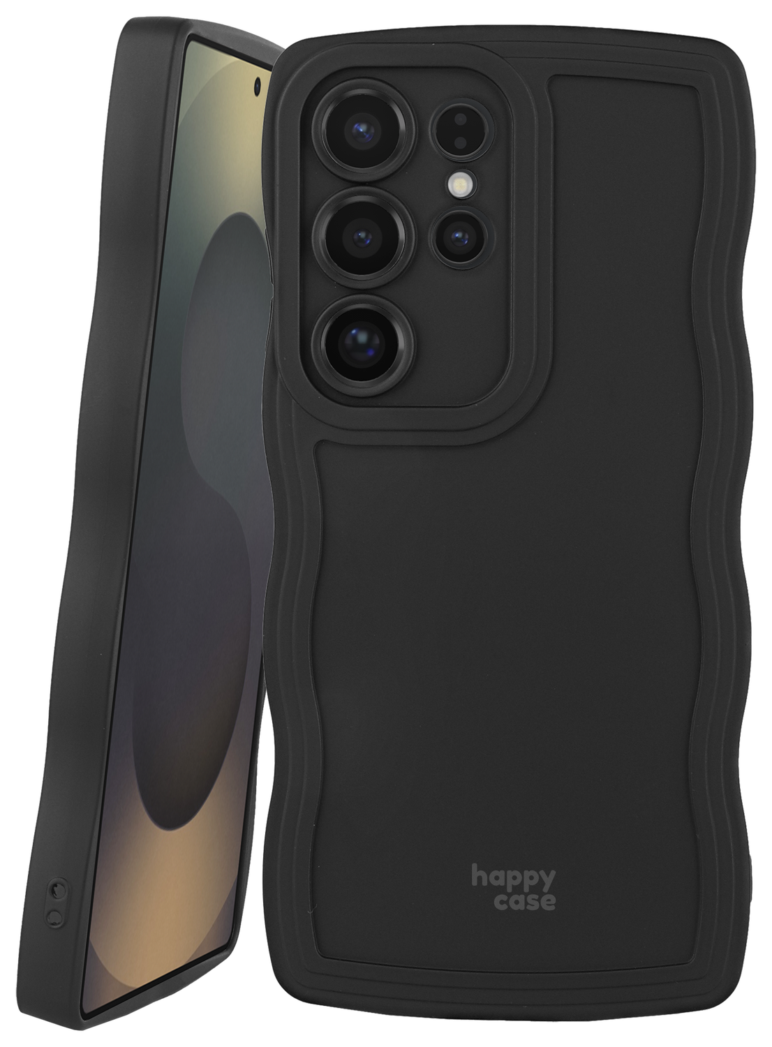 HappyCase Wavy Samsung Galaxy S25 Ultra Hoesje TPU Back Cover Zwart afbeelding 10