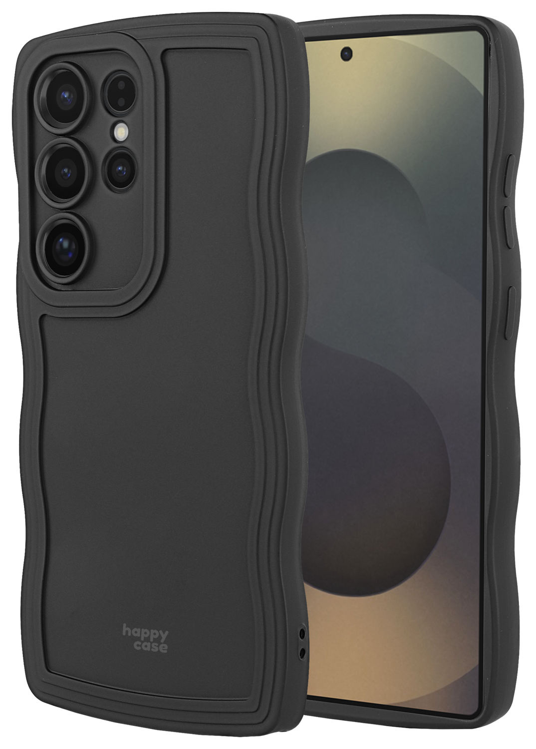 HappyCase Wavy Samsung Galaxy S25 Ultra Hoesje TPU Back Cover Zwart afbeelding 3