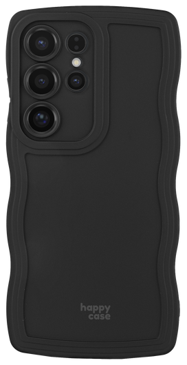 HappyCase Wavy Samsung Galaxy S25 Ultra Hoesje TPU Back Cover Zwart afbeelding 1