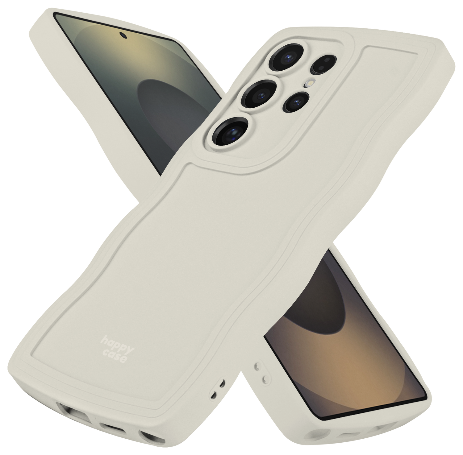 HappyCase Wavy Samsung Galaxy S25 Ultra Hoesje TPU Back Cover Beige afbeelding 10