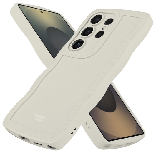HappyCase Wavy Samsung Galaxy S25 Ultra Hoesje TPU Back Cover Beige afbeelding 10