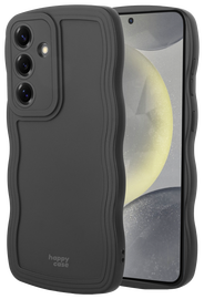 HappyCase Wavy Samsung Galaxy S24 Hoesje TPU Back Cover Zwart