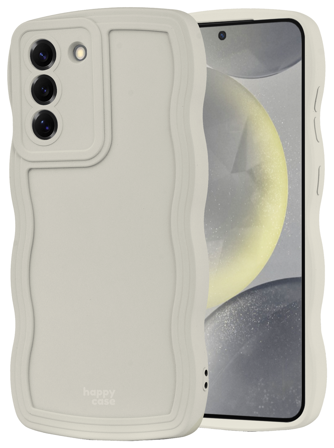 HappyCase Wavy Samsung Galaxy S24 Hoesje TPU Back Cover Beige afbeelding 9