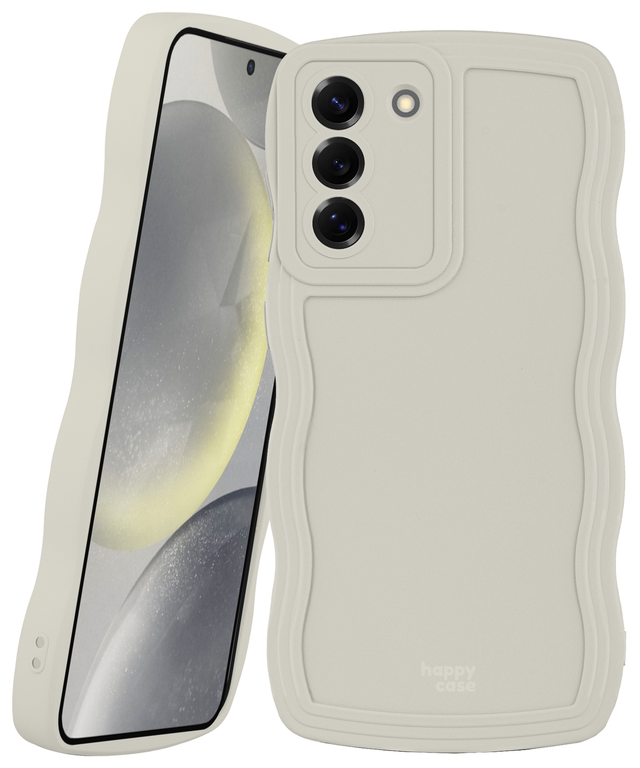 HappyCase Wavy Samsung Galaxy S24 Hoesje TPU Back Cover Beige afbeelding 11