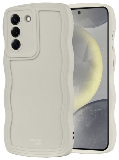 HappyCase Wavy Samsung Galaxy S24 Hoesje TPU Back Cover Beige afbeelding 9