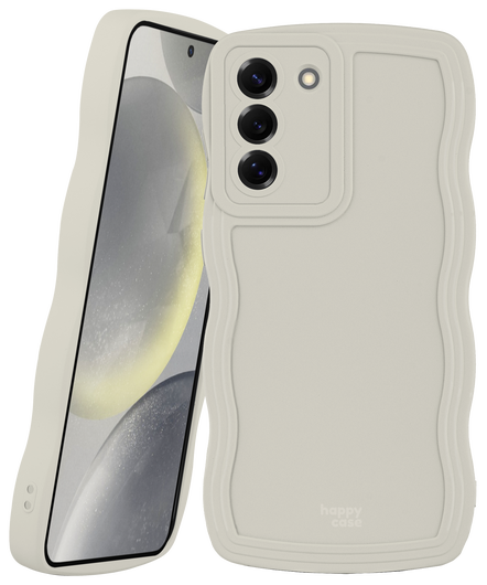 HappyCase Wavy Samsung Galaxy S24 Hoesje TPU Back Cover Beige afbeelding 11