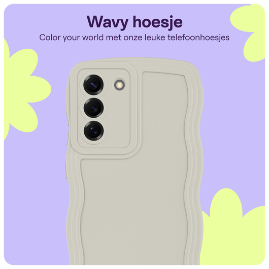 HappyCase Wavy Samsung Galaxy S24 Hoesje TPU Back Cover Beige afbeelding 3
