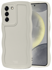 HappyCase Wavy Samsung Galaxy S24 Hoesje TPU Back Cover Beige afbeelding