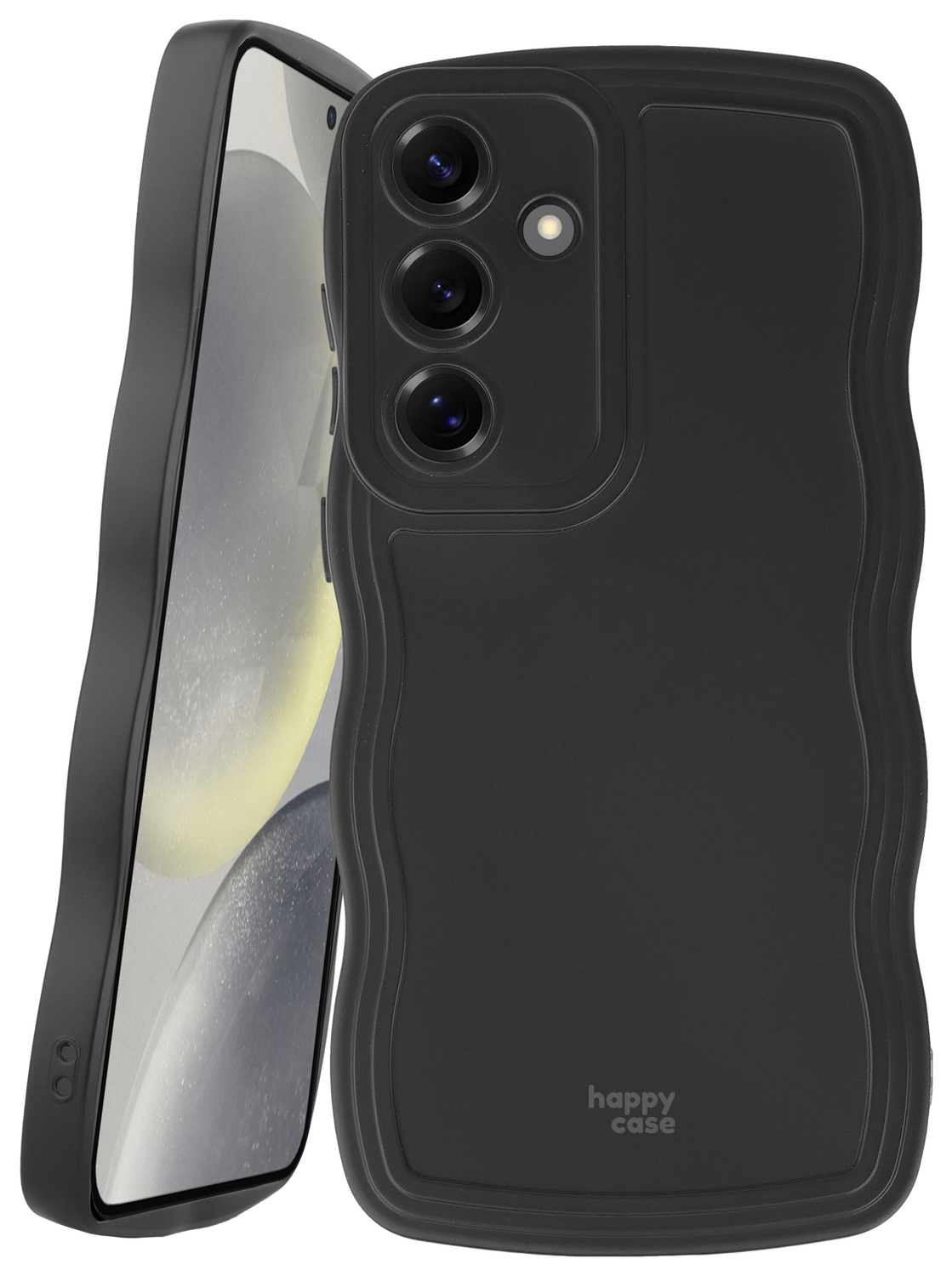 HappyCase Wavy Samsung Galaxy S24 Plus Hoesje TPU Back Cover Zwart afbeelding 11