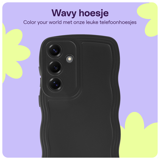 HappyCase Wavy Samsung Galaxy S24 Plus Hoesje TPU Back Cover Zwart afbeelding 3