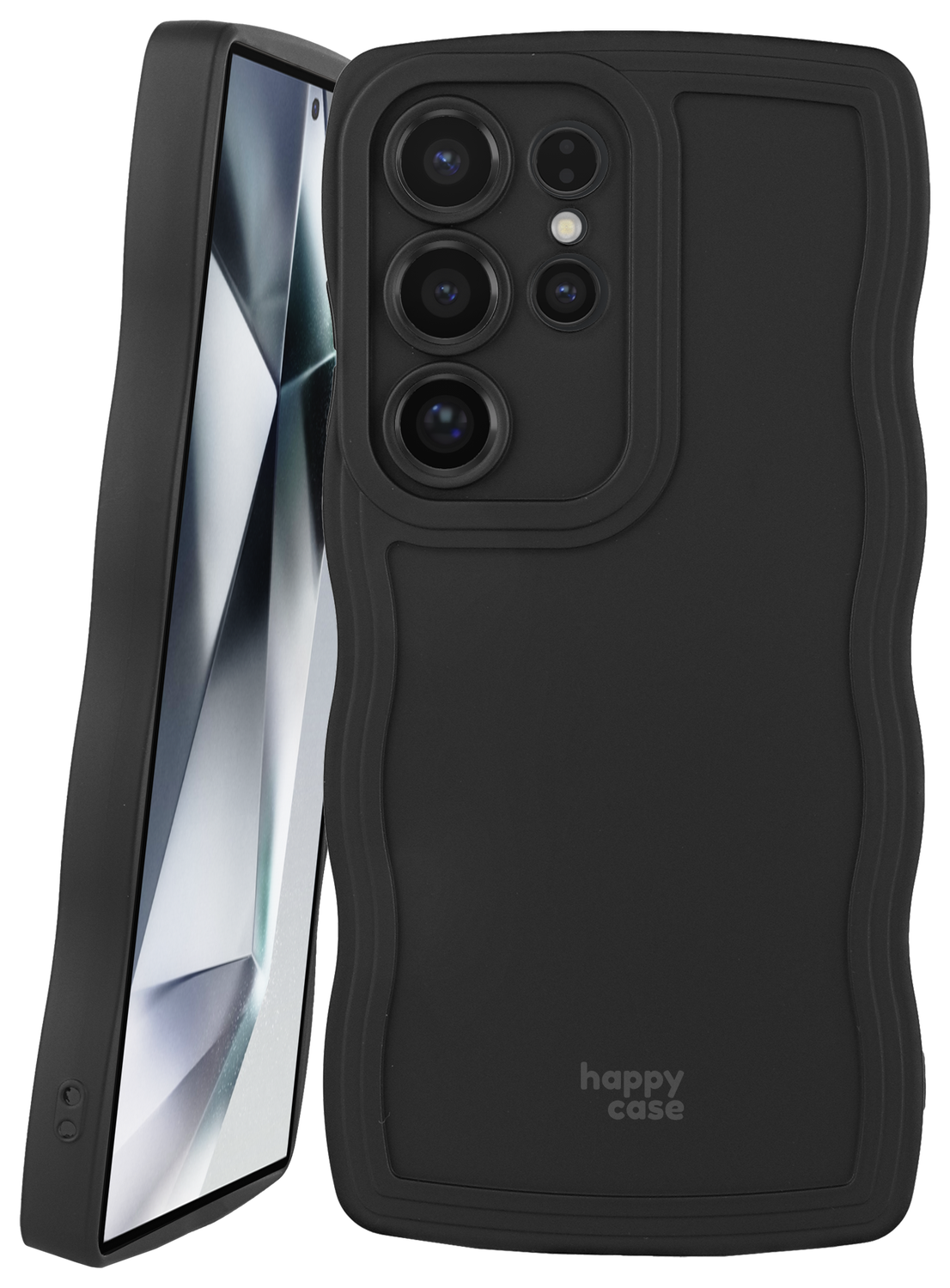HappyCase Wavy Samsung Galaxy S24 Ultra Hoesje TPU Back Cover Zwart afbeelding 10