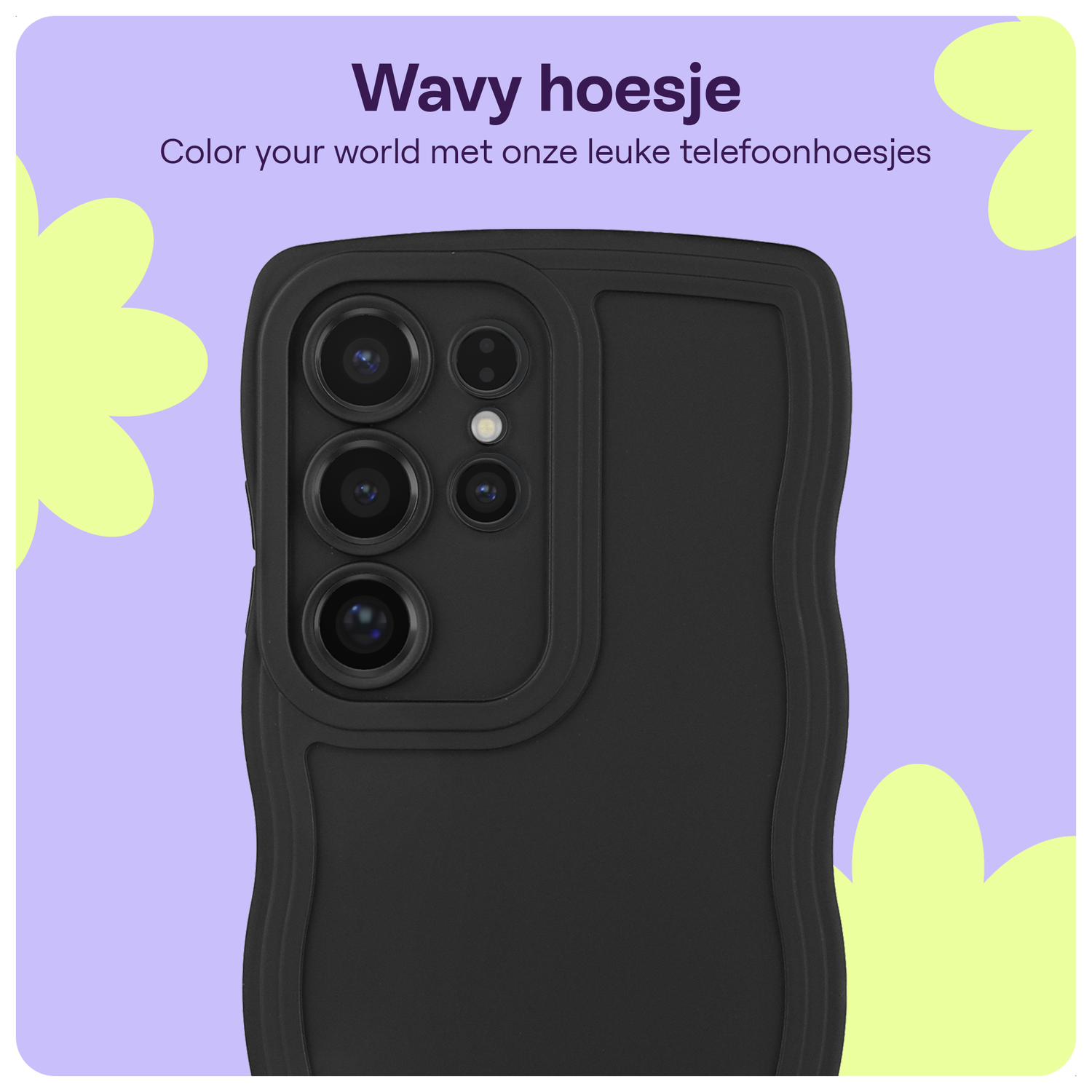 HappyCase Wavy Samsung Galaxy S24 Ultra Hoesje TPU Back Cover Zwart afbeelding 5