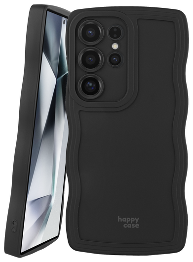 HappyCase Wavy Samsung Galaxy S24 Ultra Hoesje TPU Back Cover Zwart afbeelding 10