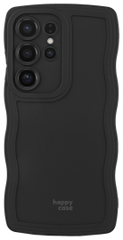 HappyCase Wavy Samsung Galaxy S24 Ultra Hoesje TPU Back Cover Zwart