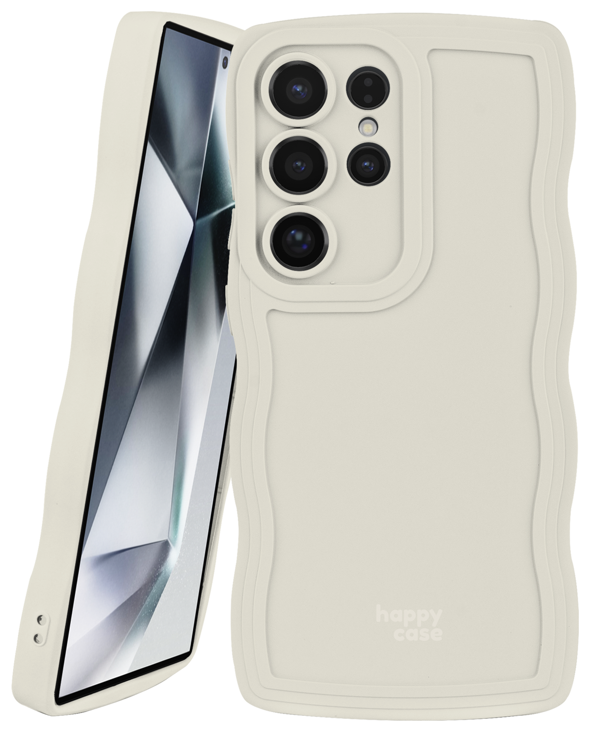 HappyCase Wavy Samsung Galaxy S24 Ultra Hoesje TPU Back Cover Beige afbeelding 10