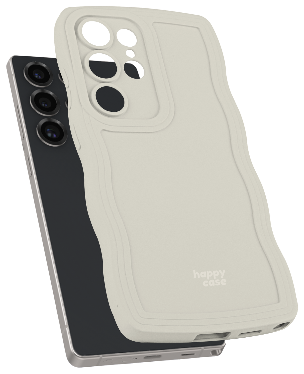 HappyCase Wavy Samsung Galaxy S24 Ultra Hoesje TPU Back Cover Beige afbeelding 11