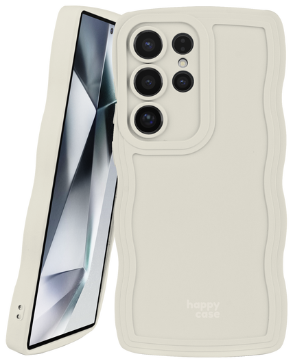 HappyCase Wavy Samsung Galaxy S24 Ultra Hoesje TPU Back Cover Beige afbeelding 10